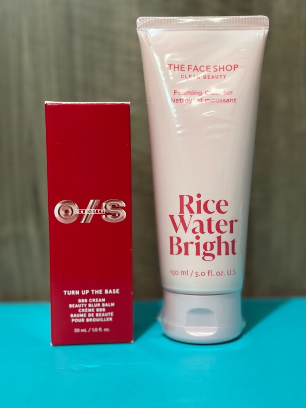 The Face Shop Rice Water Foaming Cleanser & ONE/SIZE Turn Up The Base BBB Cream